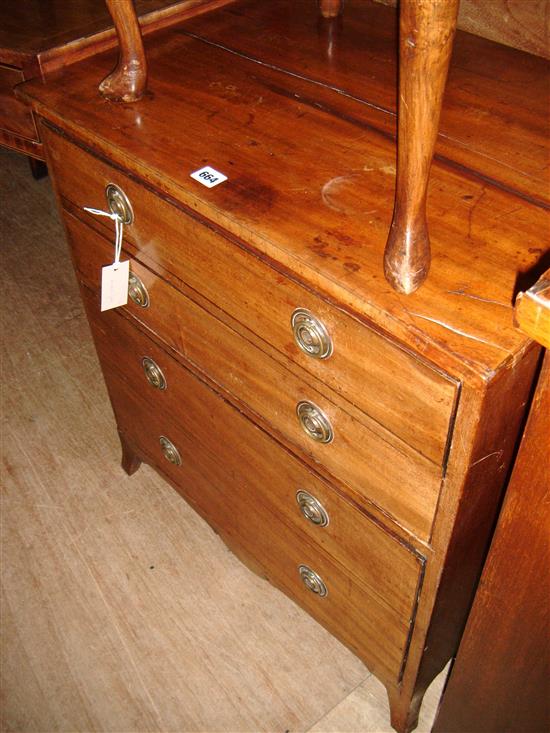 George III mahogany night table (converted to a four-drawer chest)